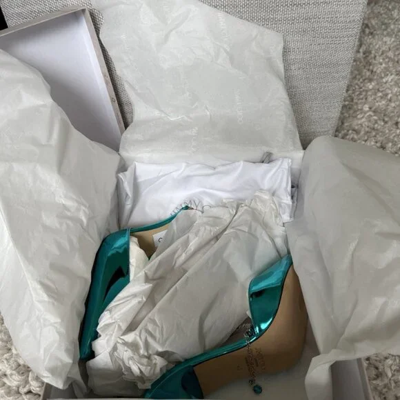 Jimmy Choo Teal Stiletto Heels - Picture 6 of 10